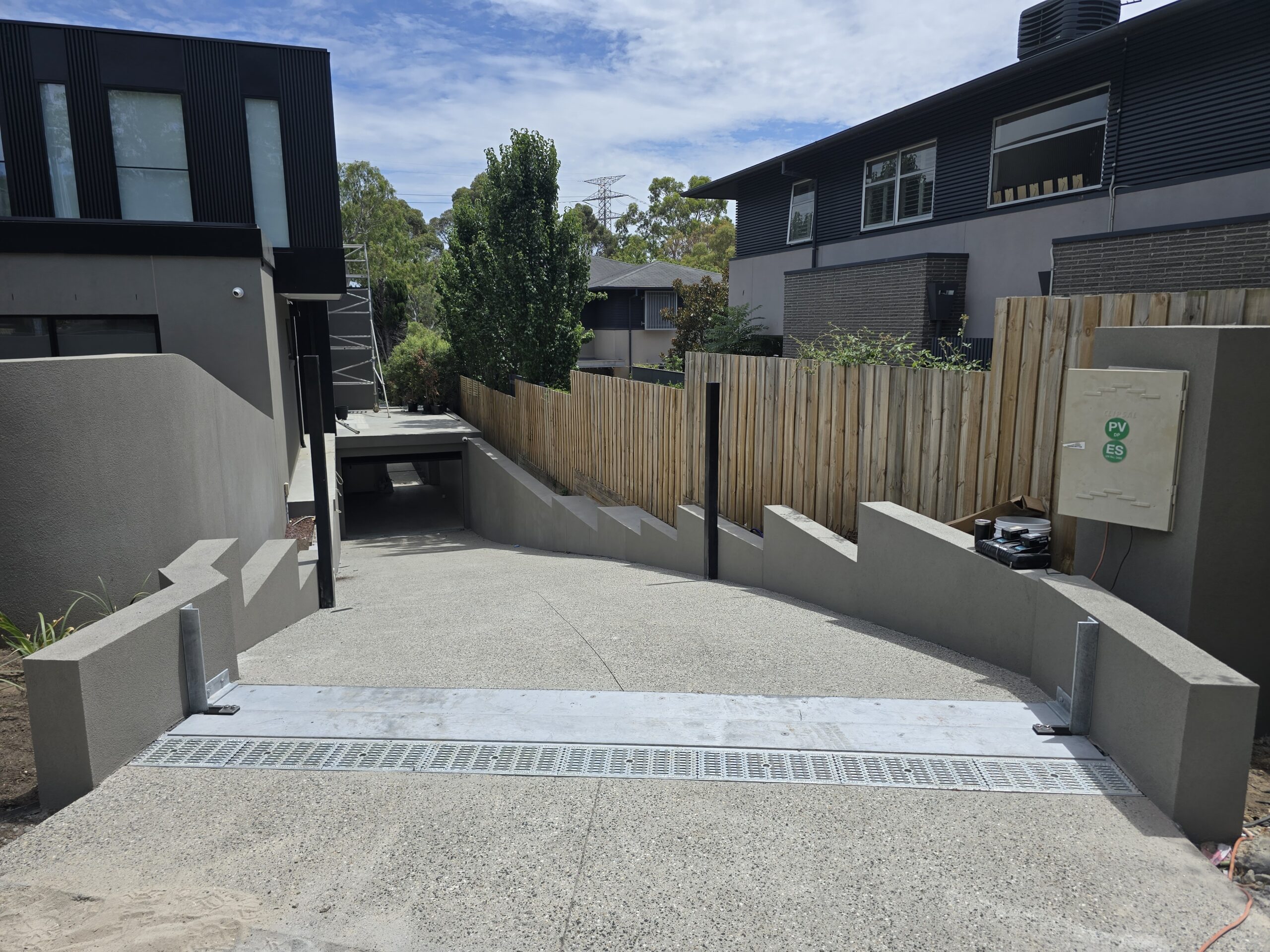 automatic flood barrier system installed to prevent water entering residential basement in Ashburton VIC