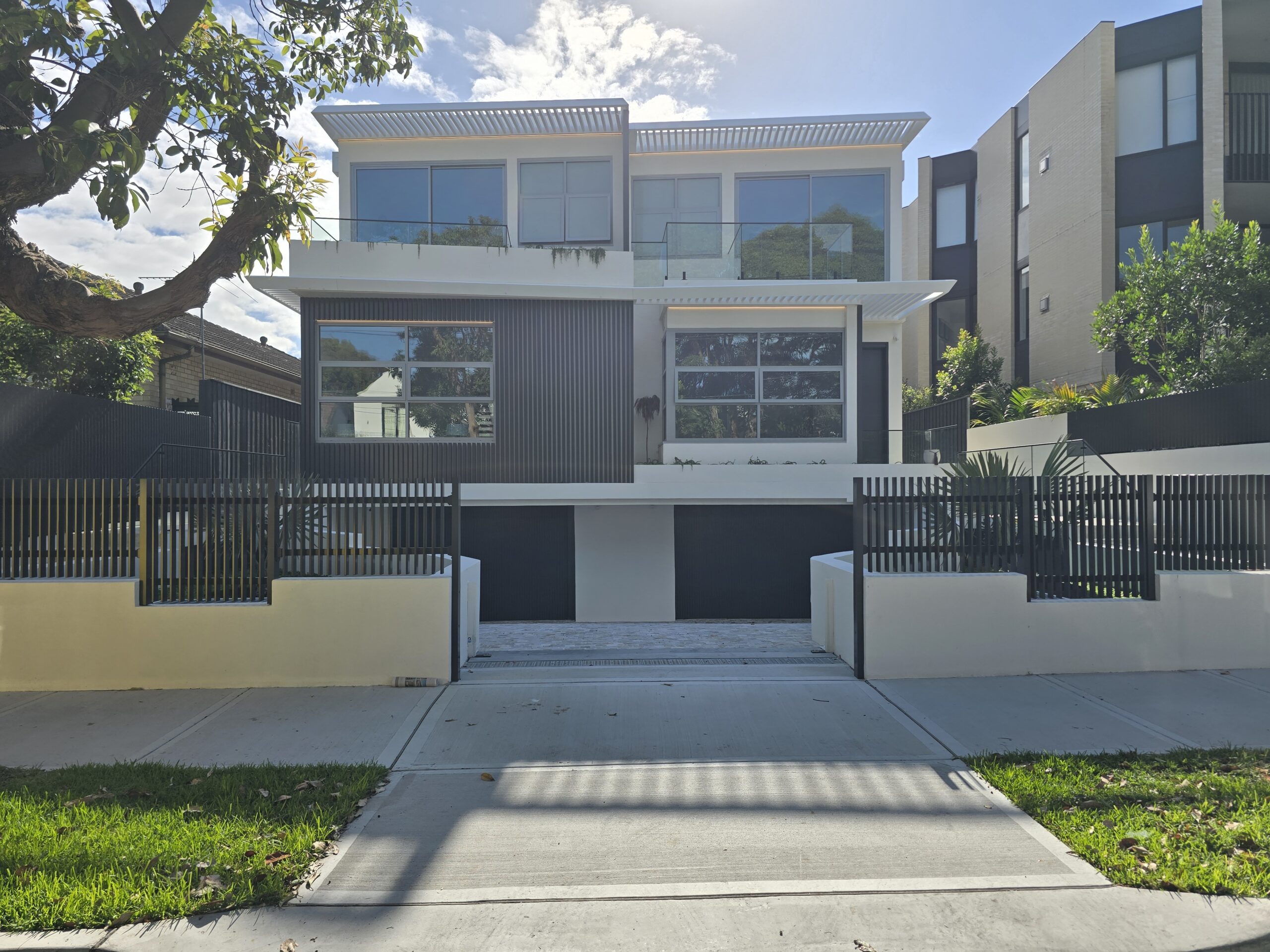 automatic flood barrier system installed to prevent water entering residential building in Rose Bay NSW