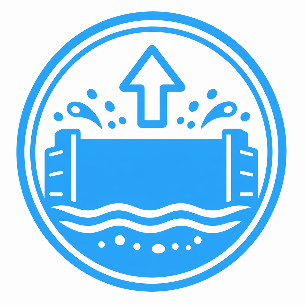 Self-activating flood barrier icon